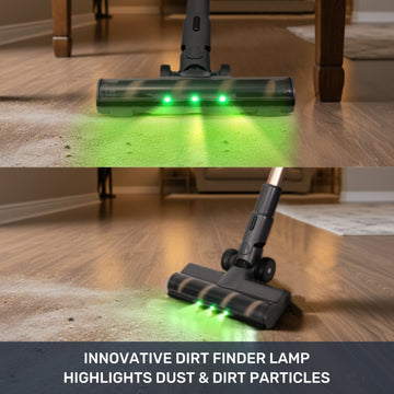 Olsen & Smith 18000Pa Cordless Self-Emptying Stick Vacuum Cleaner – Lightweight 250W Upright Handheld with Base Station, Dust Finder Light & Accessories - Grey